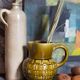 Bistro pitcher in vintage Sarreguemines earthenware