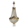 French Empire Style 3 Light Bronze Montgolfier Crystal Basket Chandelier