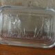 Glass butter dish with cow decor