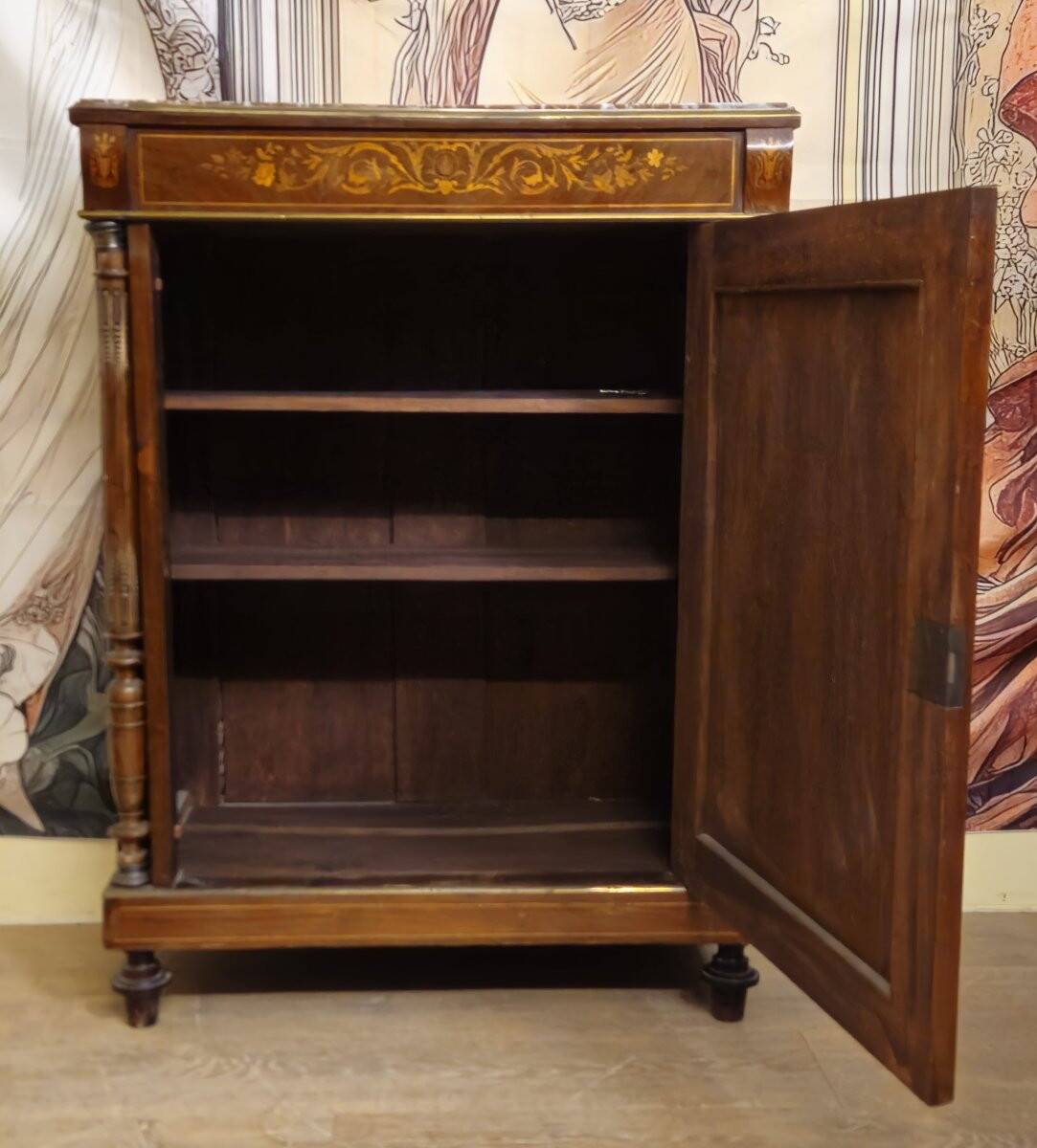 Support furniture inlaid with precious wood (Boulle style), Napoleon II period.