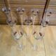 Series 9 Champagne Flutes Fine Glass Hand-Painted Floral Decor Vintage #E3