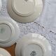 6 vintage mismatched blue and white earthenware dessert plates
