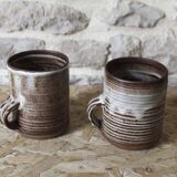 Paire de tasses en grès émaillé Roger Jacques Puisaye