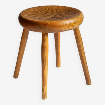 Tabouret de type berger en bois blond, Années 60