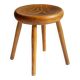 Tabouret de type berger en bois blond, Années 60