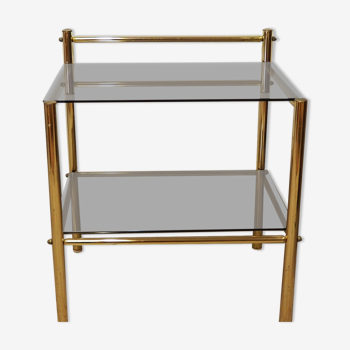 Hevet gilded metal and smoked glass shelves 70s