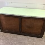 Low green patinated furniture