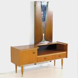 Mid century design dressing table in teak with stylish legs, 1960s