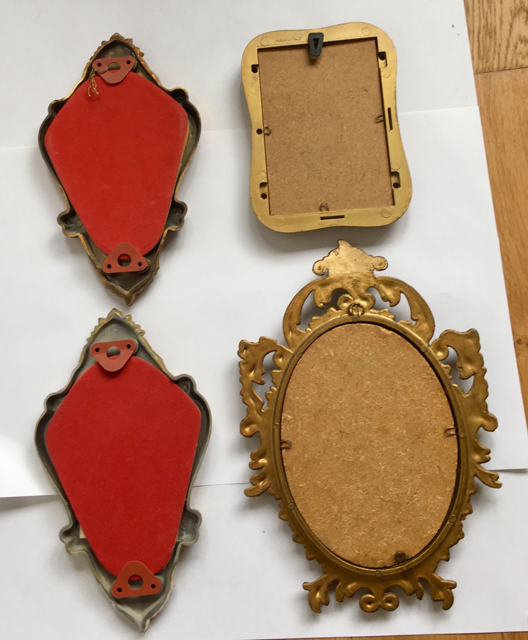 Set of golden mirror of the 70/80 - 19x29cm