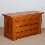 Vintage chest of drawers in solid elm by Luigi Gorgoni, 1970.