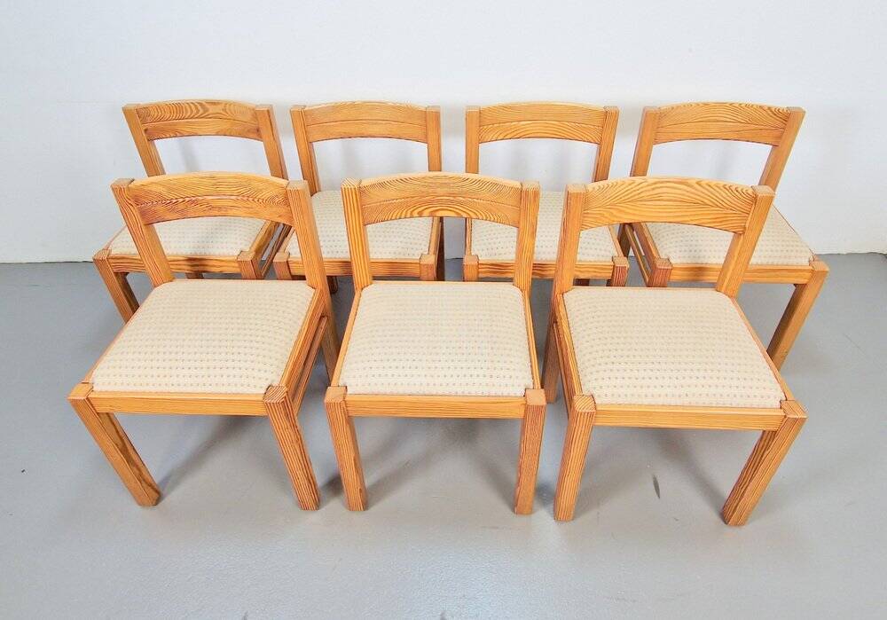 Vintage Pine Dining Chairs by Martin Visser for T Spectrum, 1960s, Set of 7