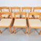 Vintage Pine Dining Chairs by Martin Visser for T Spectrum, 1960s, Set of 7