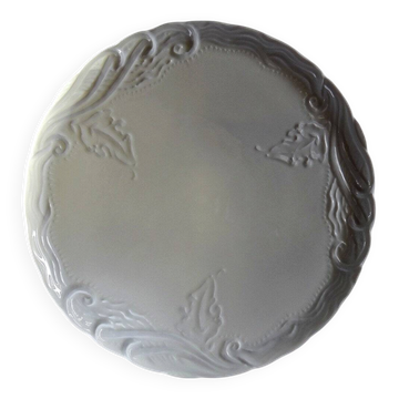 Vintage/antique large pie dish fine white Limoges porcelain.