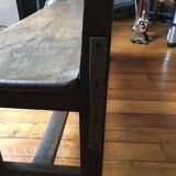 Old solid wood back bench