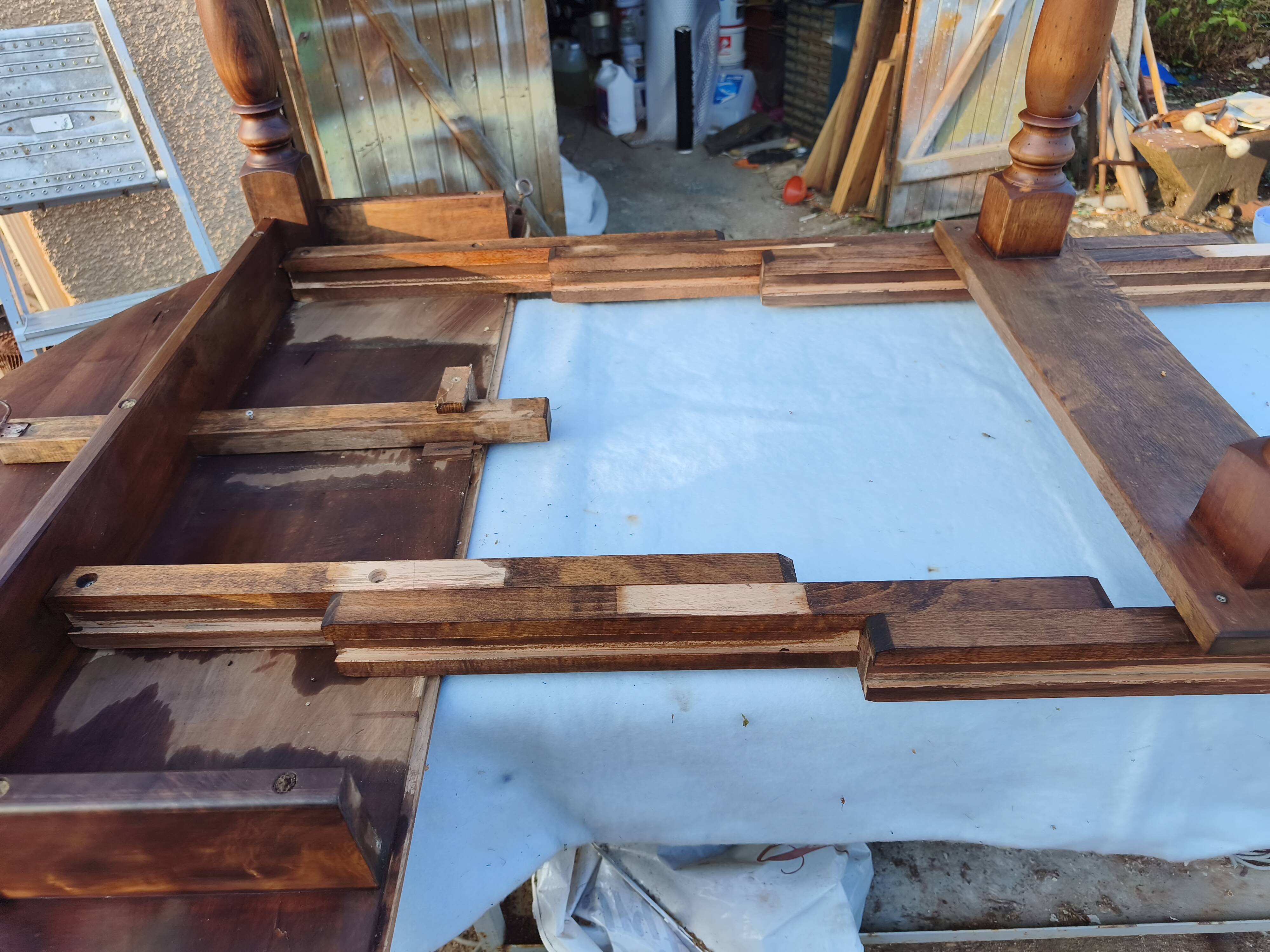 19th-century walnut drop-leaf table.