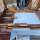 19th-century walnut drop-leaf table.