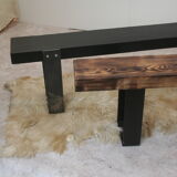 Wood and metal bench