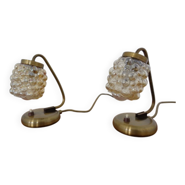 Amber Bubble Table Lamps by Richard Essig for Saku Leuchten, 1960s, Set of 2
