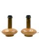 Ensemble de 2 pieds de lampes de table Hollywood Regency en granit rose et laiton, Italie 1970