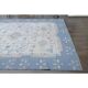 1970s Turkish Oushak Handmade Wool Cotton Blue Beige Area Rug 230x325