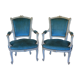 Paire de fauteuils de style Louis XV patinés