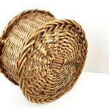 Old round braided basket - Diameter 29 cm