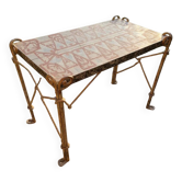 Console de Style "Méditerranéen Industriel" – Fer Forgé et Plateau à Motif