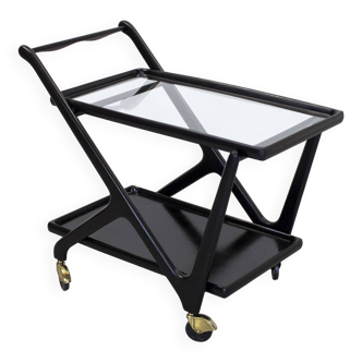 Mid Century Black Italian Drinks Trolley  Cesare Lacca style