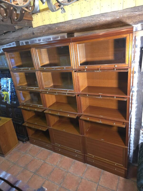 Meuble bibliothèque modulable MD vintage en acajou