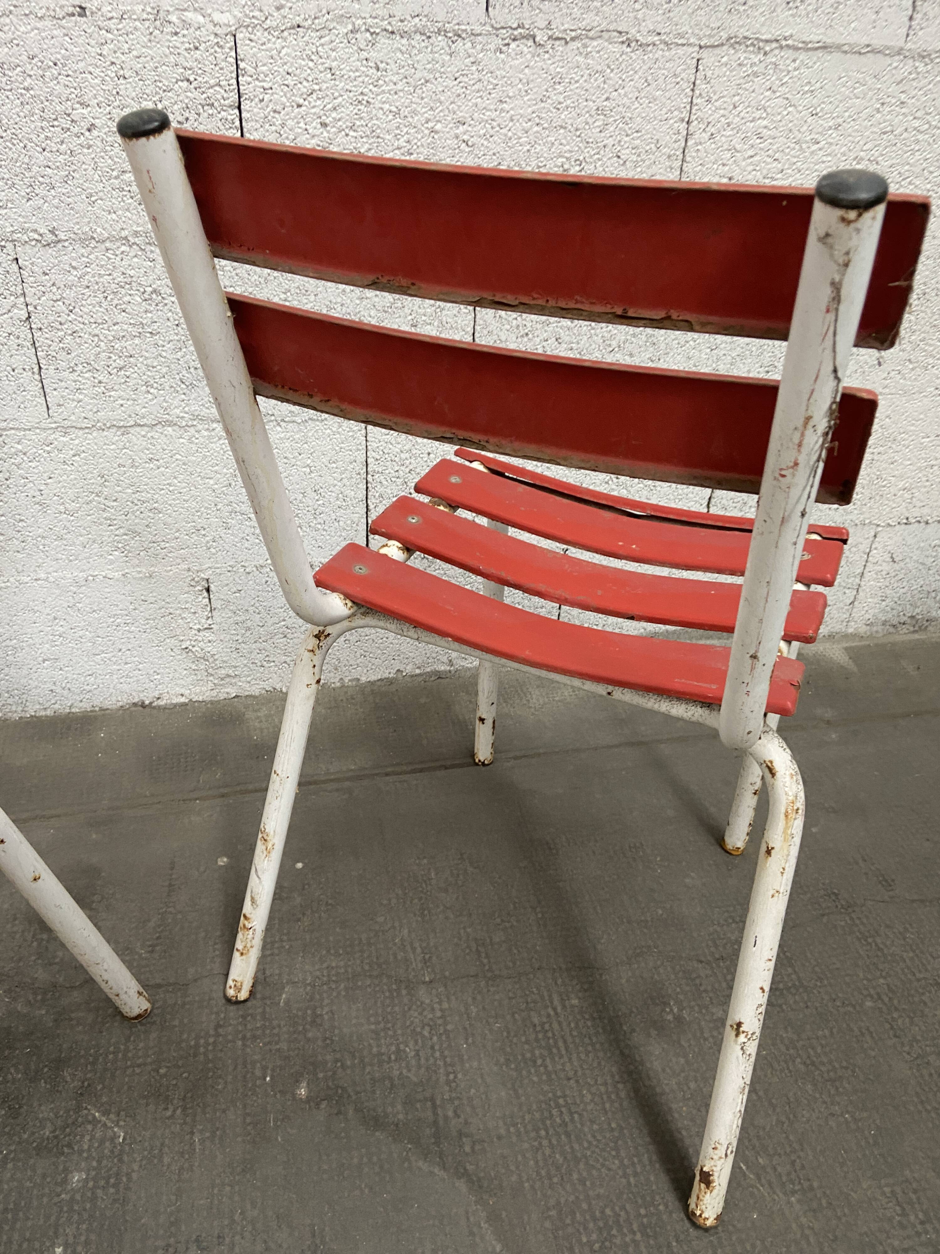 Set of 4 chairs of Café Tolix terrace French bistrot chairs 1960