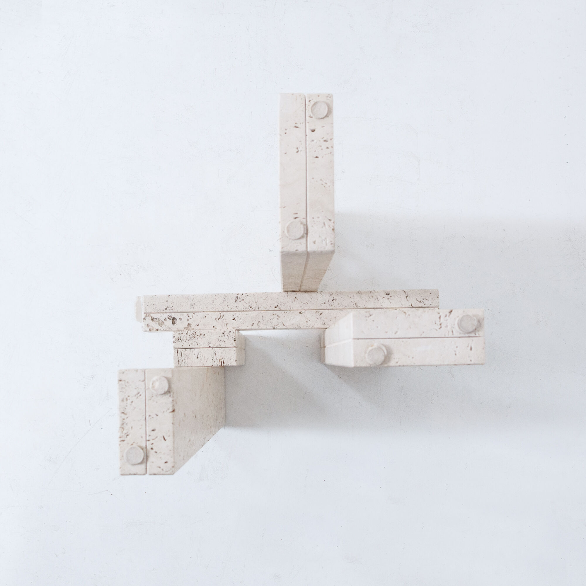 Rare architectural travertine table by Willy Ballez