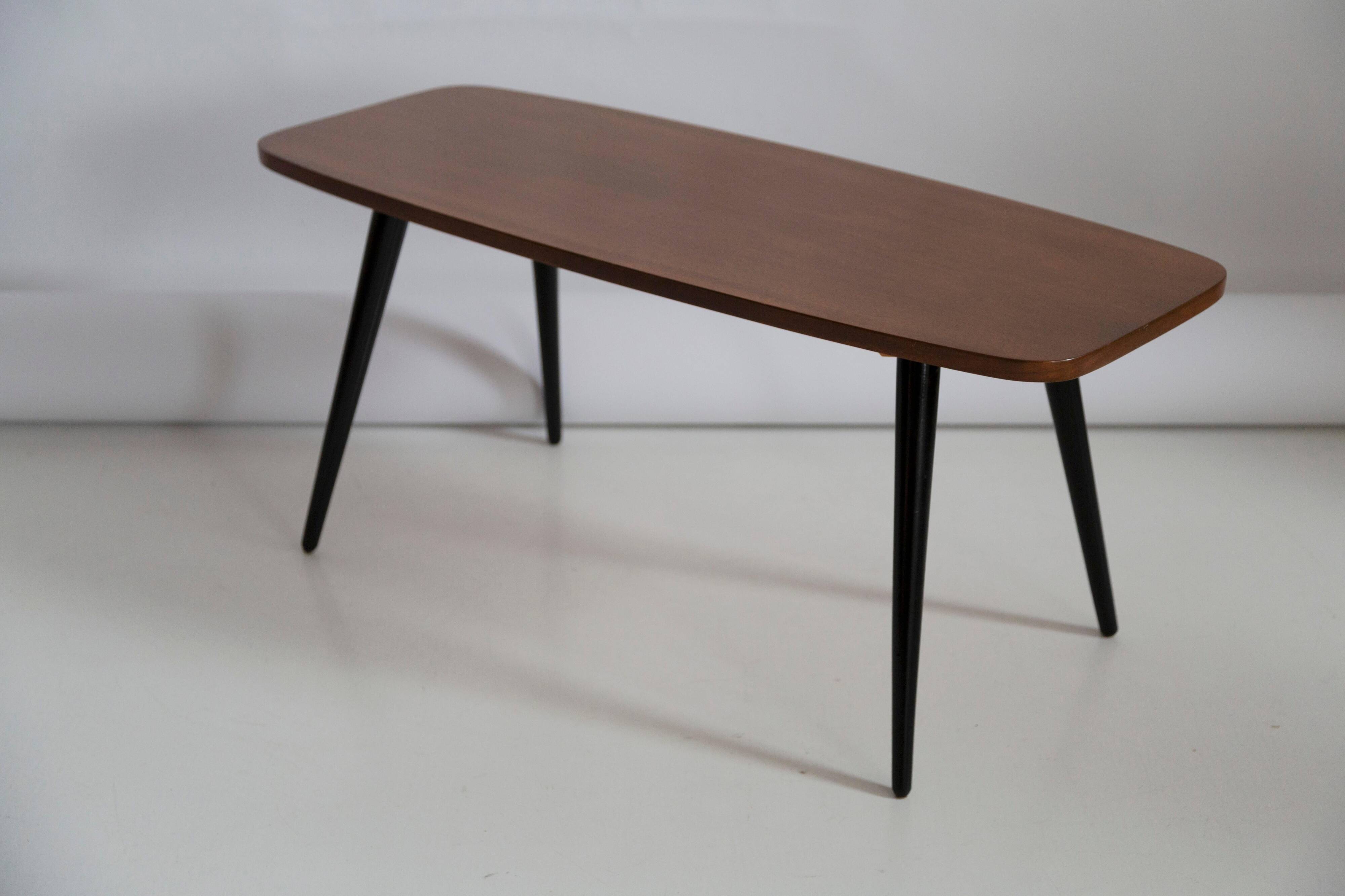 Vintage coffee table made of European beech wood, 1960s.
