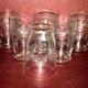 Series of 6 glasses cups 1920 in crystal engraved guilloché in pantogravure 9.2Ht