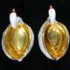 Pair of salters in limoges porcelain white swans
