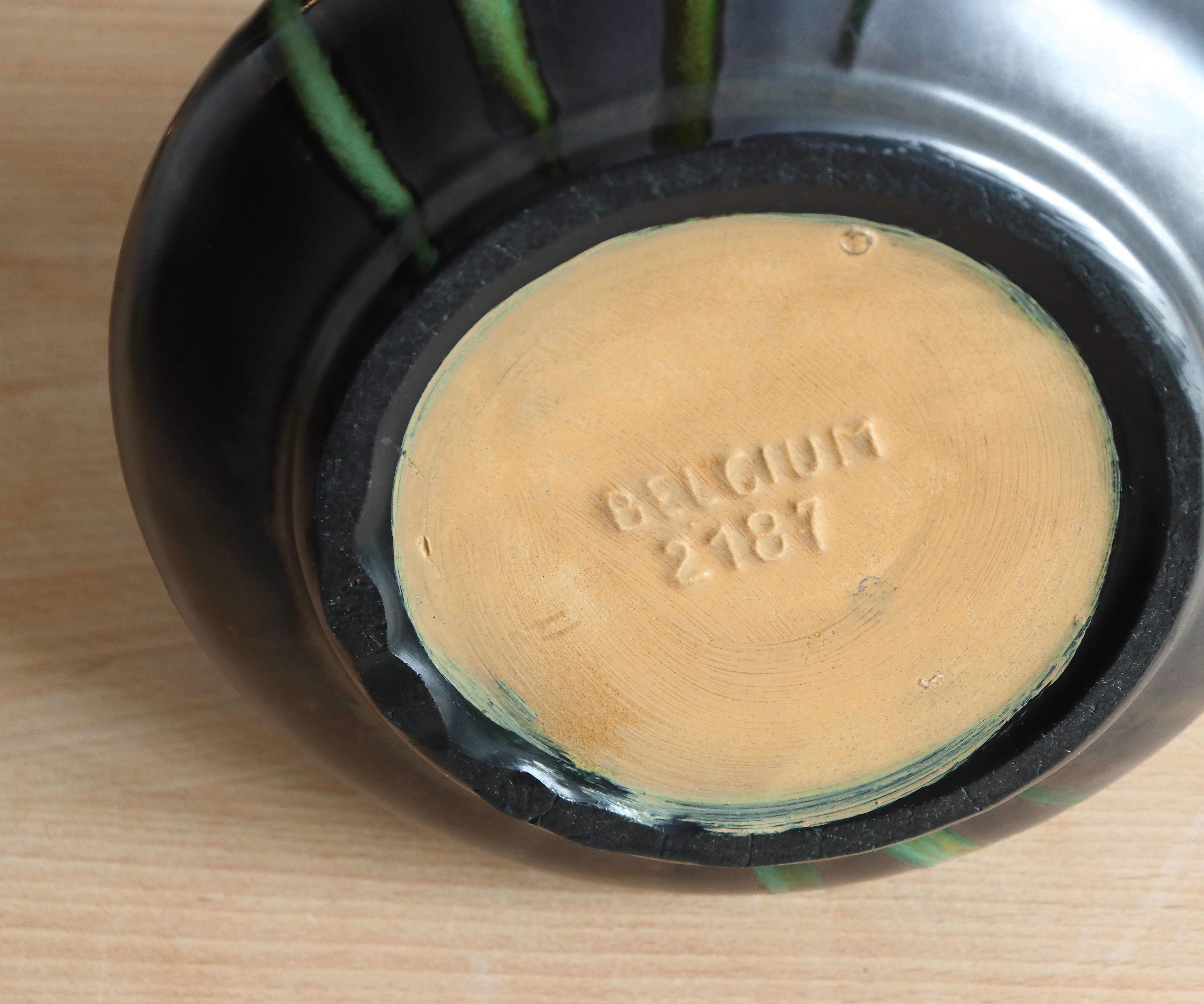 Thulin Airain flamed stoneware vase with handles, Belgium, Art Deco period