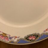 8 colorful flat plates Digoin Sarreguemines 20th century