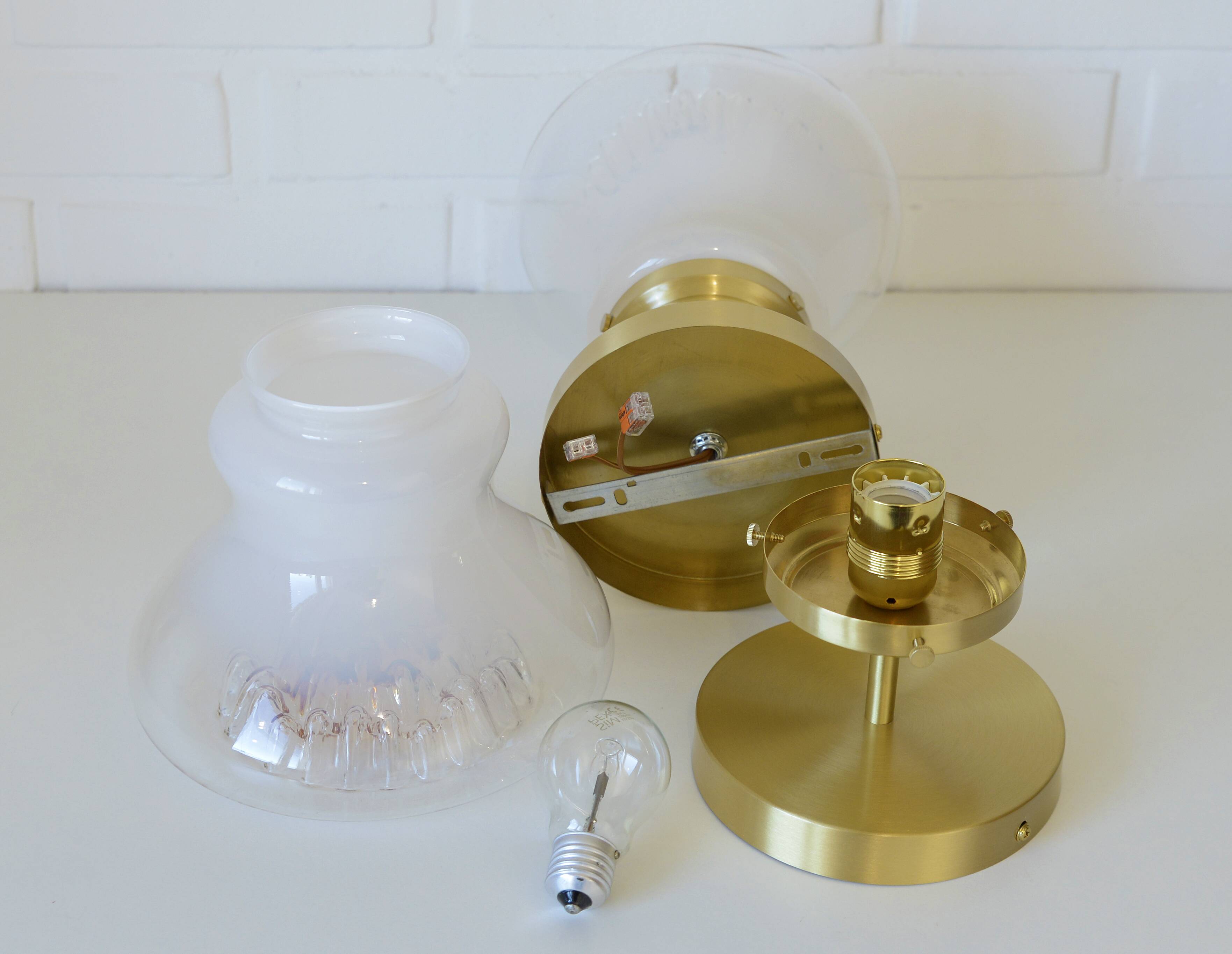 Set of 4 Vintage Sconces Flush Mount Mazzega Murano Glass Ceiling Lights