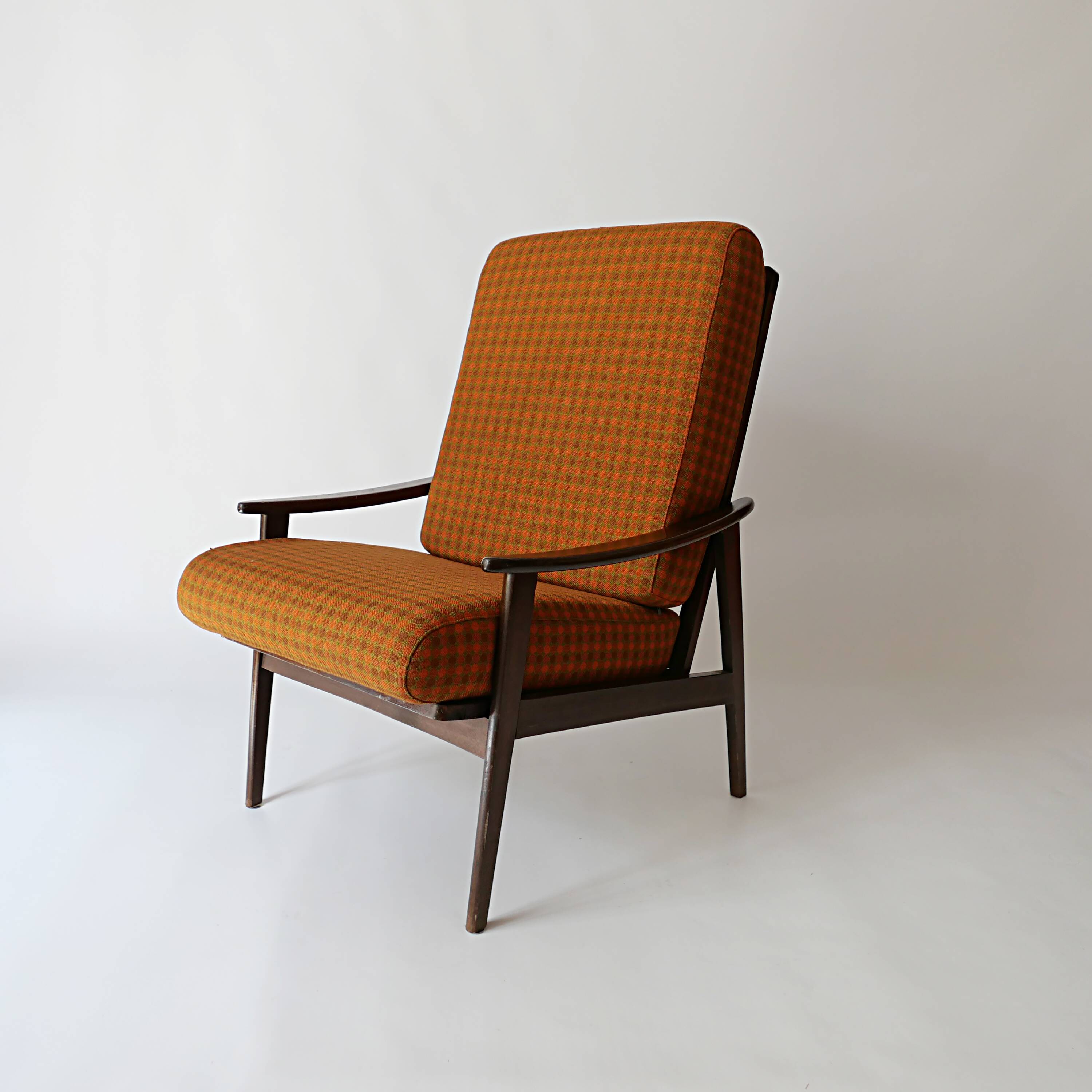 Fauteuil en teck scandinave design vintage des années 70 1970