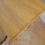 Table bureau bois massif clair ancienne vintage 1980