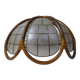 Lamp in mother-of-pearl brass and rattan