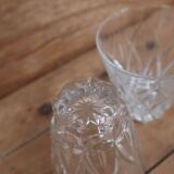 2 large Arlequin water glasses in Reims crystal glass 1950