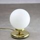 Vintage Golden Italian Metal and Opaline Table Lamp, 80s
