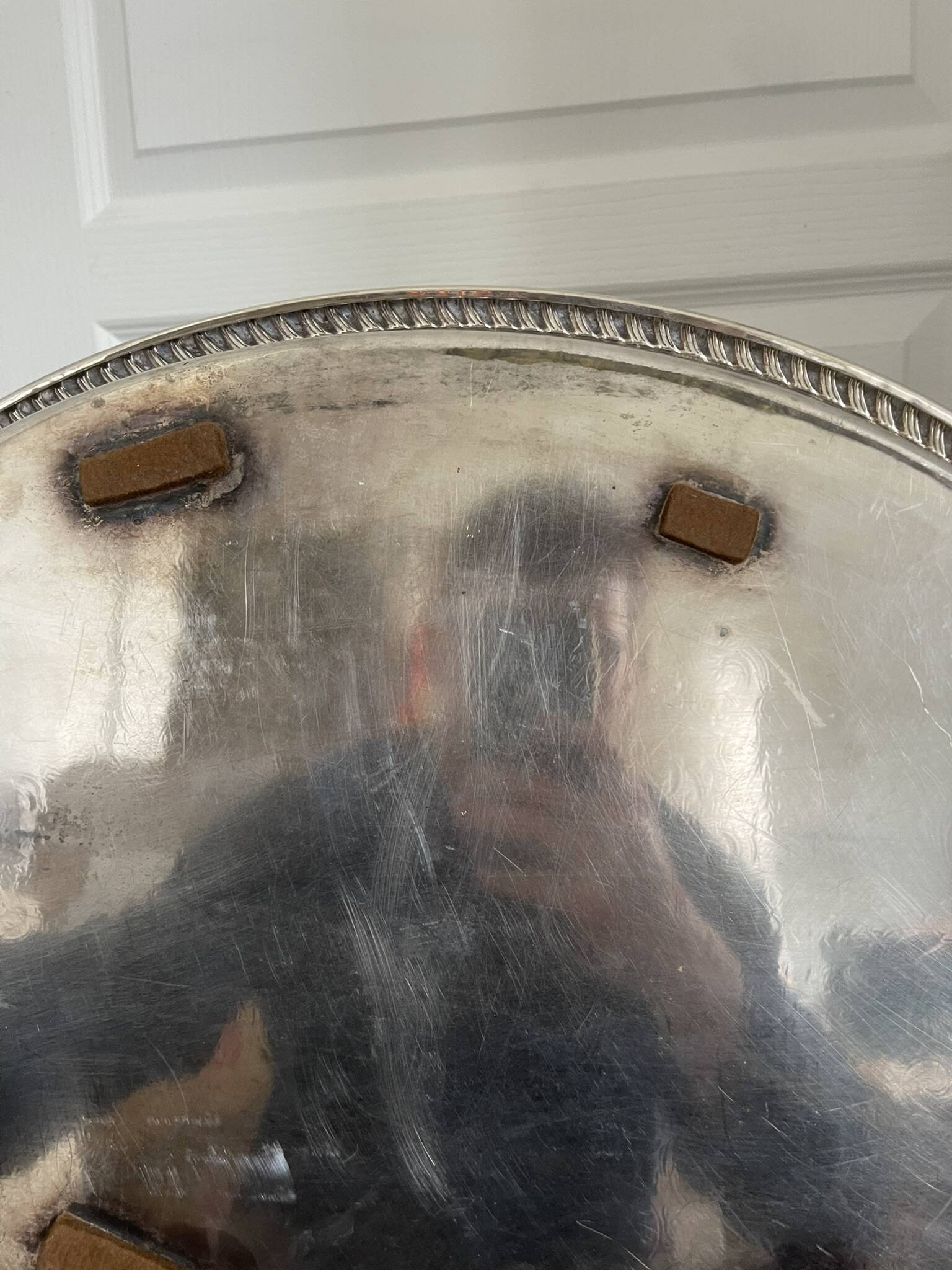 Vintage Silver Metal Tray Floral Rococo Pattern 55x40cm 1970