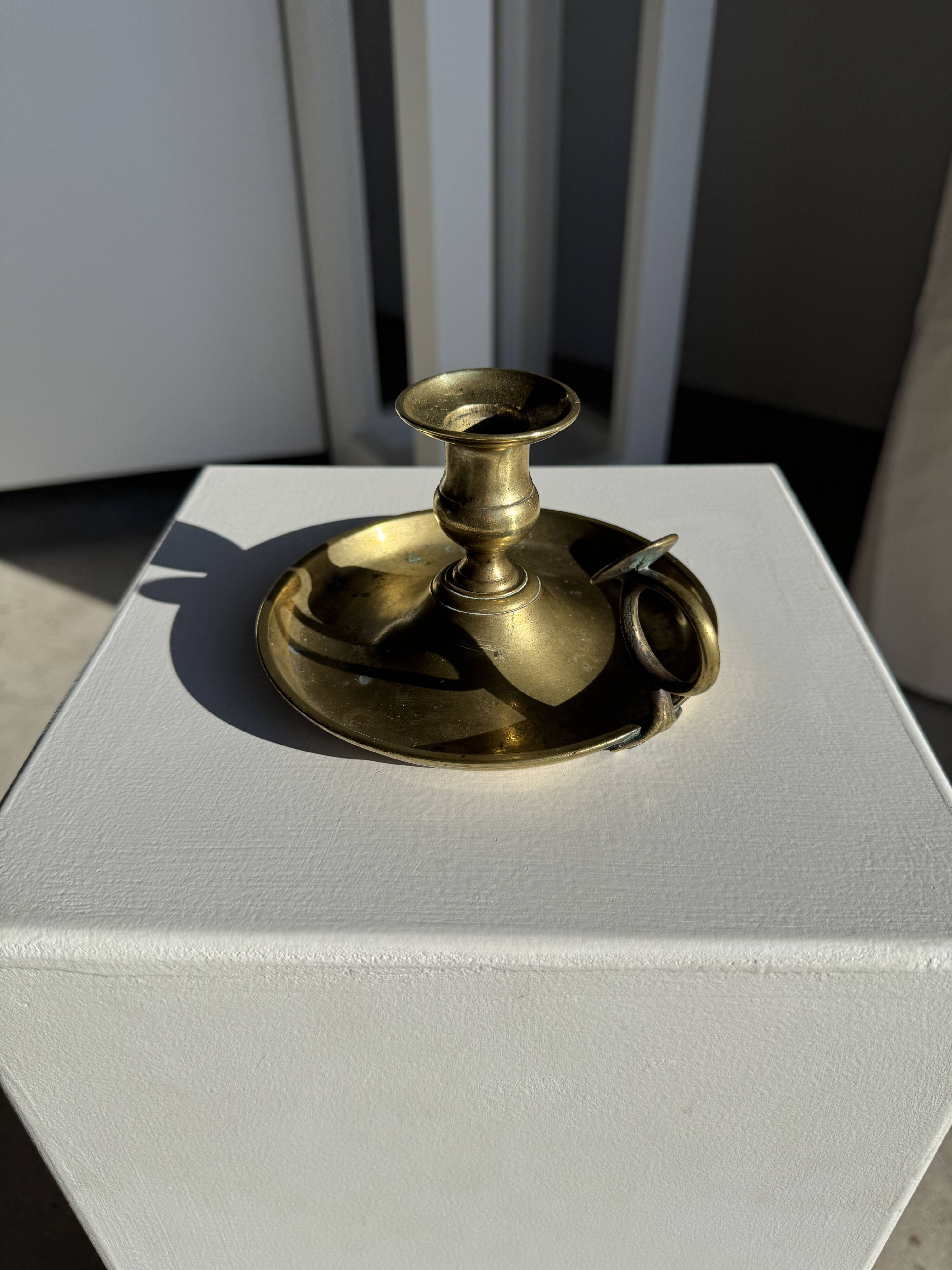 Antique gold hand candlestick H8 D14