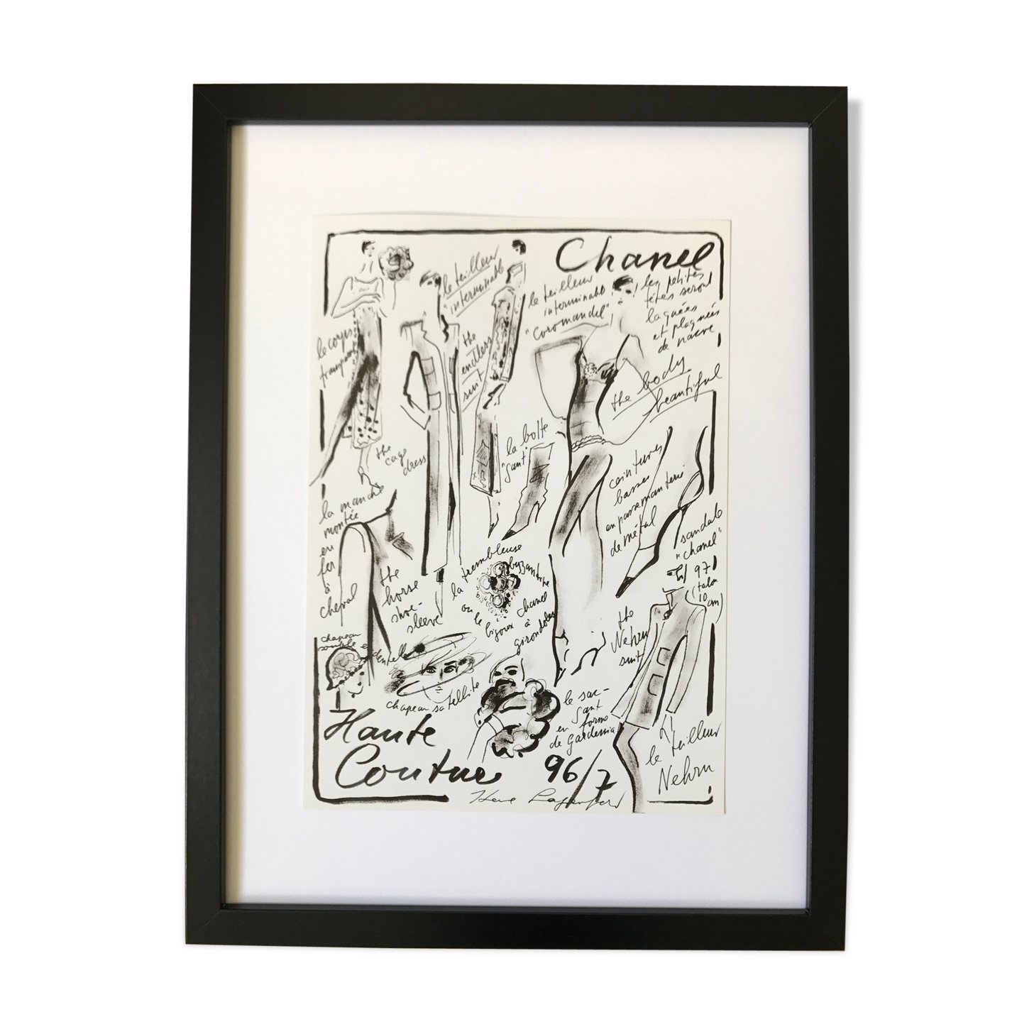 Dessin de Karl Lagerfeld pour Chanel