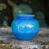 Aldo Londi ceramic for Bitossi, vintage vase, collection, Rimini blue vase, interior decoration
