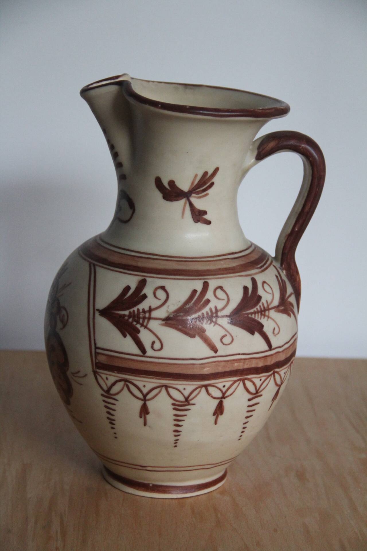 Spanish ceramic jug signed and numbered