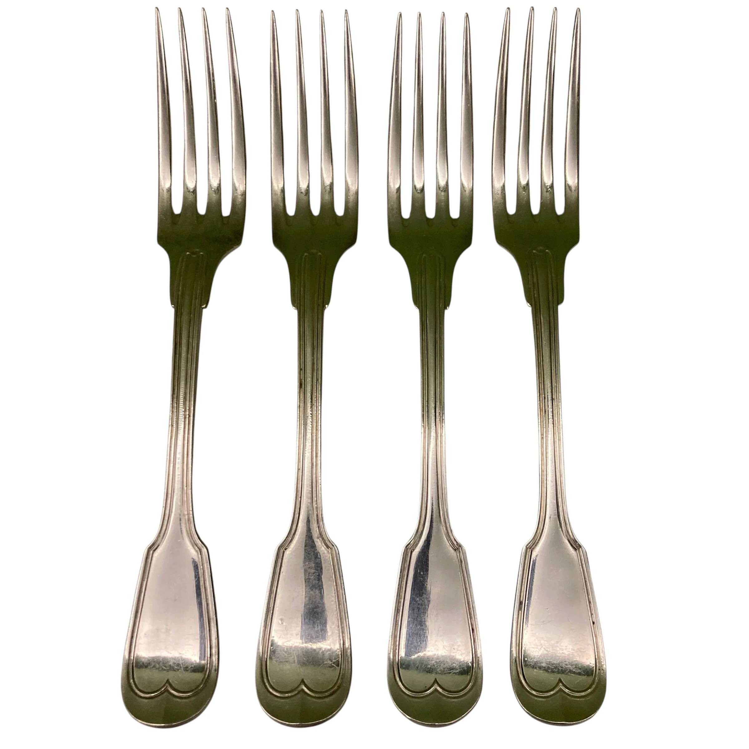 Charles Christofle 4 forks model Chinon
