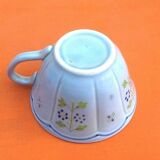 Cup / saucer for lunch hand-painted floral decoration france stamp lc