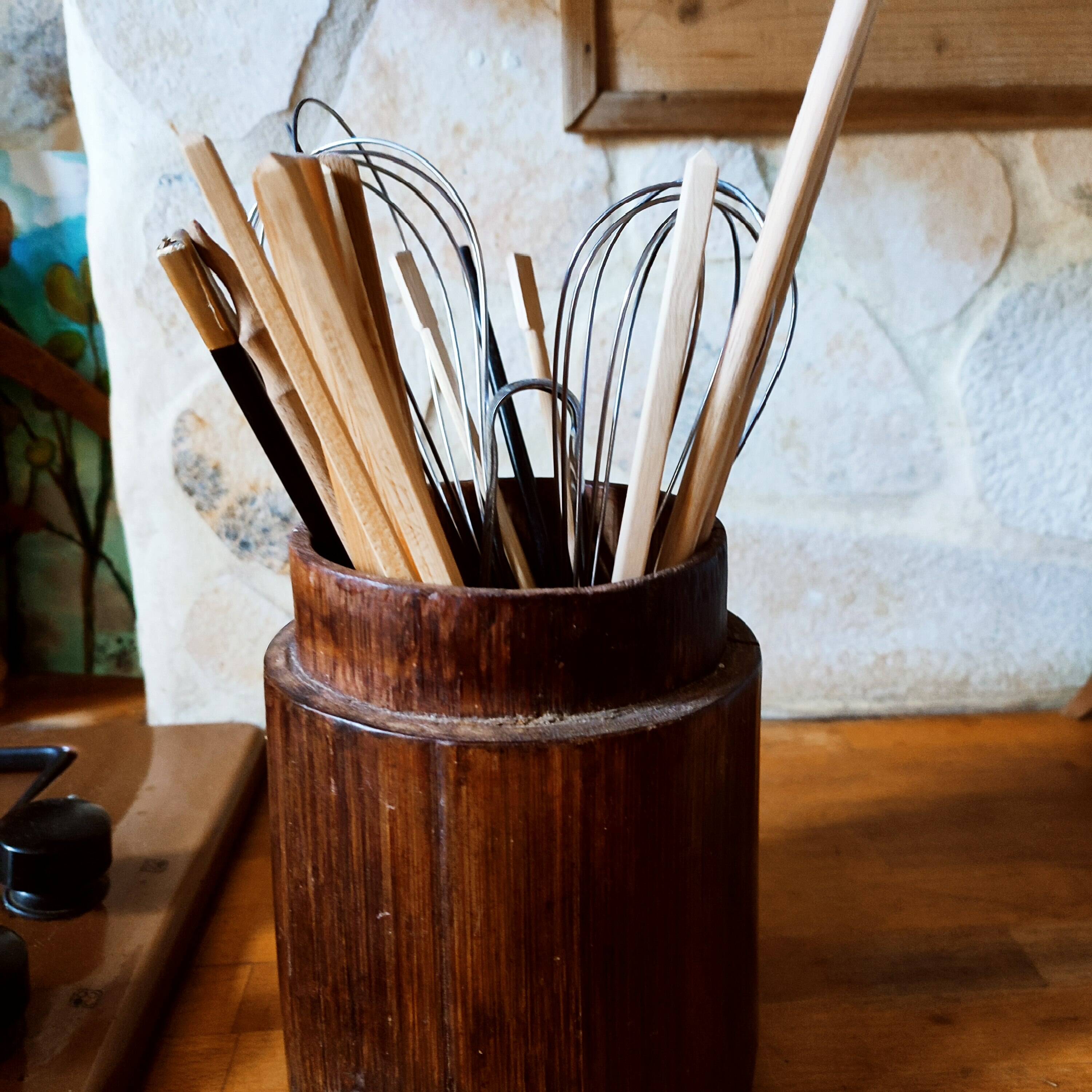 Antique bamboo pot